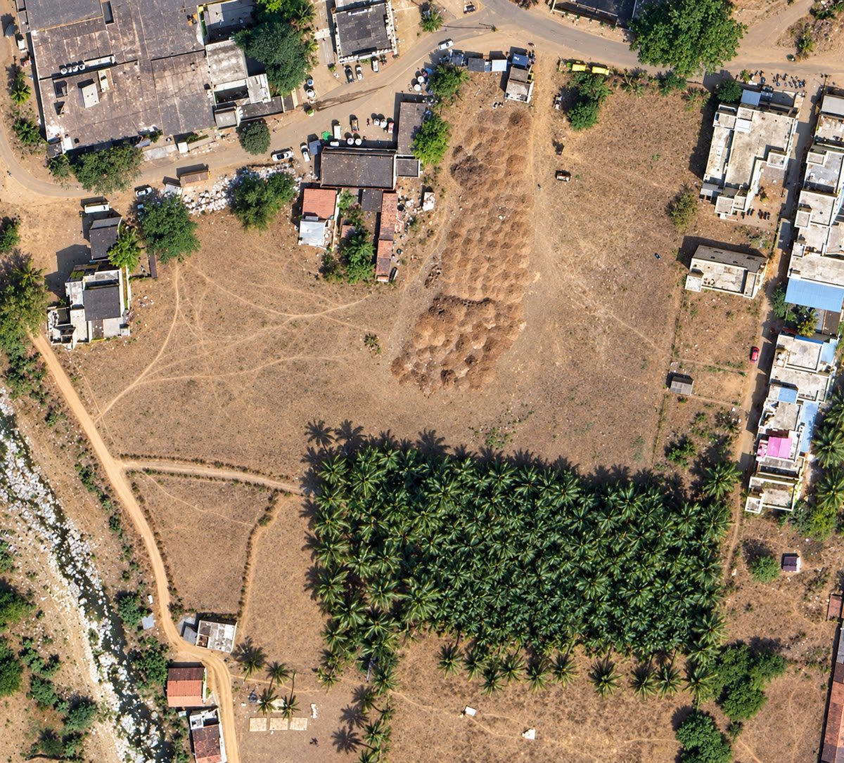 Aerial view of the SS Temple City site and surrounding roads