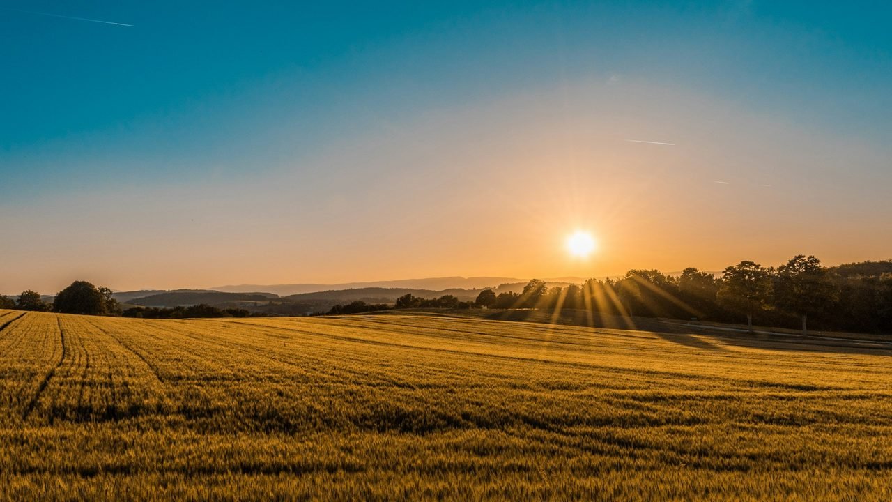 Illustrative land at sunset